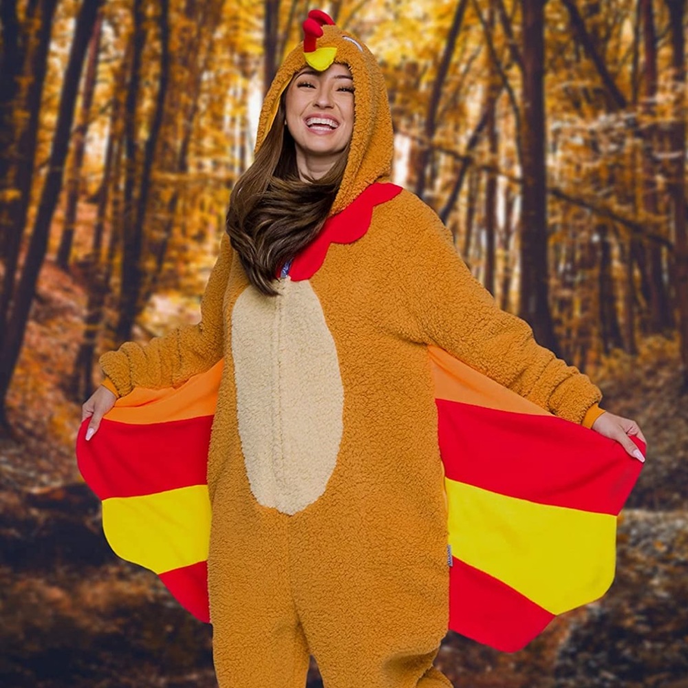 Adult Turkey Onesie Costume - Picture 2 of 8
